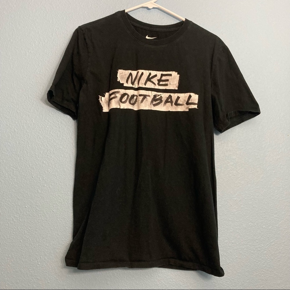 Nike “Football” Logo Cotton Tee - Black